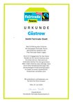 Urkunde - Güstrow erneuert Titel Fairtrade-Stadt vom 01.06.2025 (JPG-Datei)